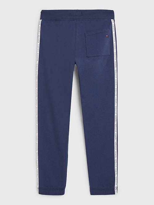 Tommy Hilfiger Logo Tape Joggers Broek Jongens Blauw | TH279JYL