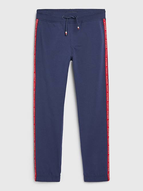 Tommy Hilfiger Logo Tape Joggers Broek Jongens Blauw | TH279JYL