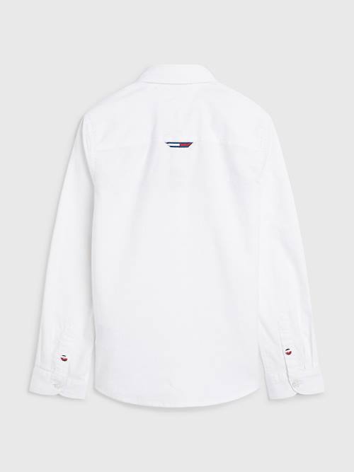 Tommy Hilfiger Logo Tape Oxford Overhemd Jongens Wit | TH068IQG