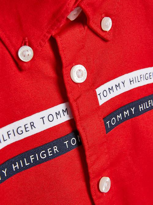 Tommy Hilfiger Logo Tape Oxford Overhemd Jongens Rood | TH185BCA