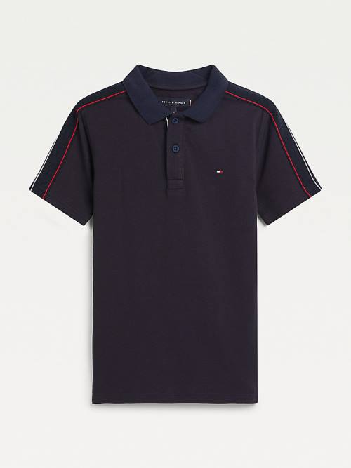 Tommy Hilfiger Logo Tape Polo T-shirts Jongens Blauw | TH816FKL