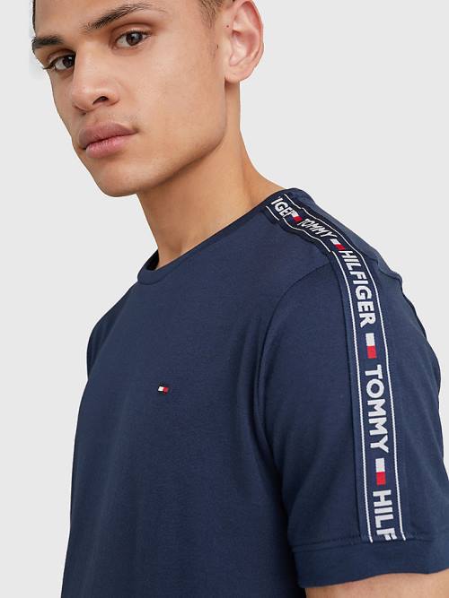 Tommy Hilfiger Logo Tape Pyjamas Heren Blauw | TH467DVB