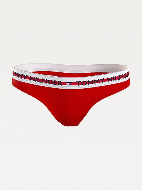 Tommy Hilfiger Logo Tape Stretch String Ondergoed Dames Rood | TH092GBZ