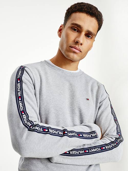 Tommy Hilfiger Logo Tape Sweatshirt Pyjamas Heren Grijs | TH704CHV