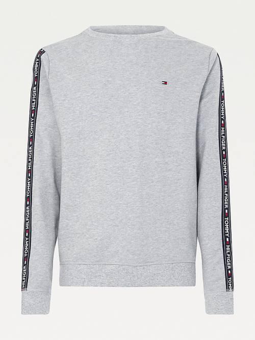 Tommy Hilfiger Logo Tape Sweatshirt Pyjamas Heren Grijs | TH704CHV