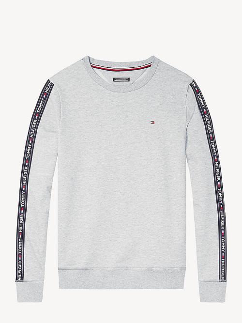 Tommy Hilfiger Logo Tape Sweatshirt Pyjamas Heren Grijs | TH704CHV