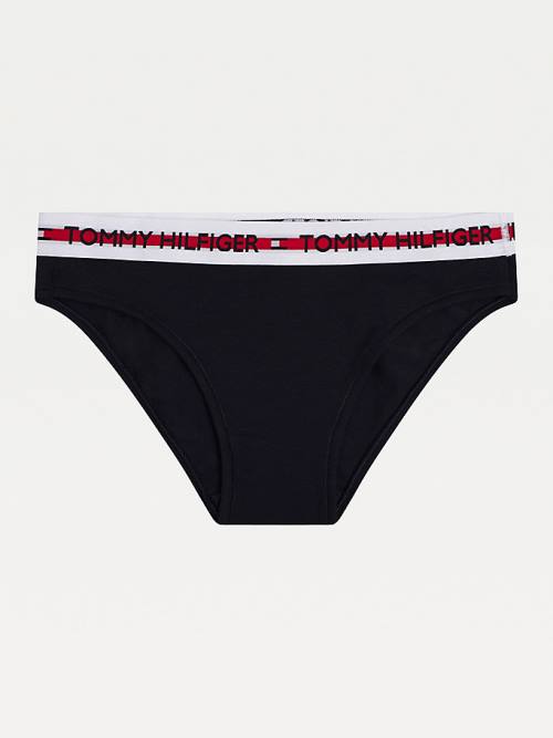 Tommy Hilfiger Logo Tape Waistband Briefs Ondergoed Dames Blauw | TH301TWD