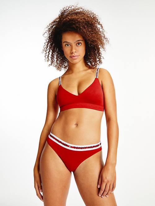 Tommy Hilfiger Logo Tape Waistband Briefs Ondergoed Dames Rood | TH784VJD