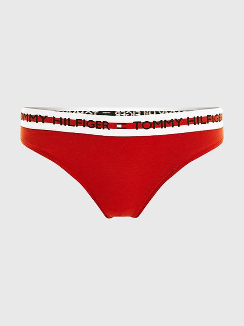 Tommy Hilfiger Logo Tape Waistband Briefs Ondergoed Dames Rood | TH784VJD