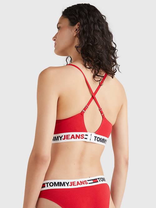 Tommy Hilfiger Logo Underband Lightly Gevoerde Bralette Ondergoed Dames Rood | TH182SLX