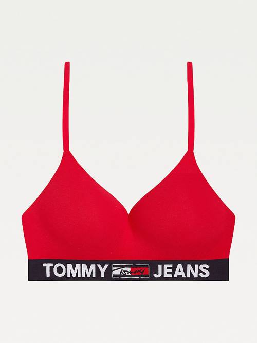 Tommy Hilfiger Logo Underband Padded Bralette Ondergoed Dames Rood | TH359GLB