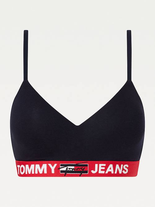 Tommy Hilfiger Logo Underband Padded Bralette Ondergoed Dames Blauw | TH753LZA