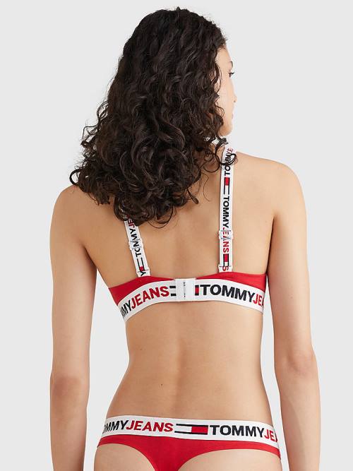 Tommy Hilfiger Logo Underband Triangle Bra Ondergoed Dames Rood | TH203YWR