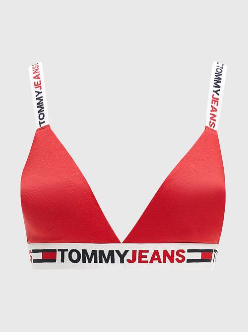 Tommy Hilfiger Logo Underband Triangle Bra Ondergoed Dames Rood | TH203YWR