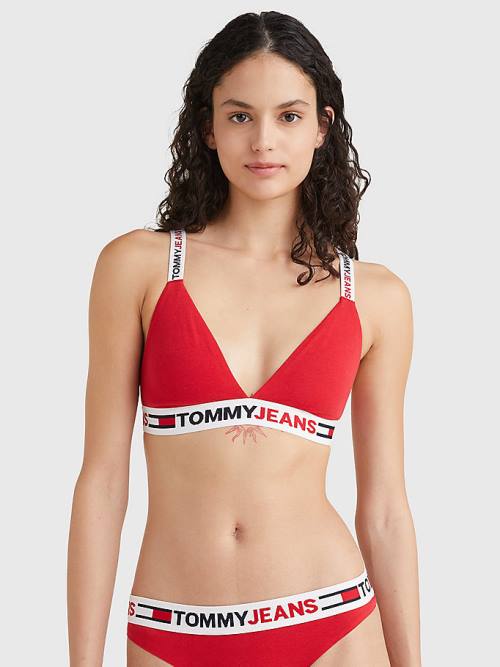 Tommy Hilfiger Logo Underband Triangle Bra Ondergoed Dames Rood | TH203YWR