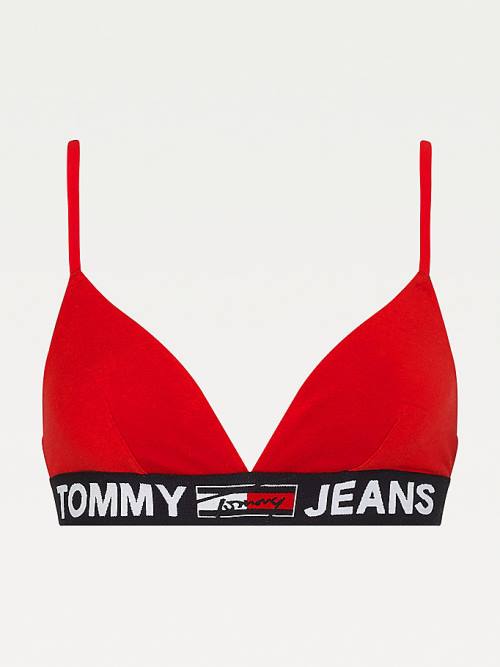 Tommy Hilfiger Logo Underband Unlined Triangle Bra Ondergoed Dames Rood | TH385YQS