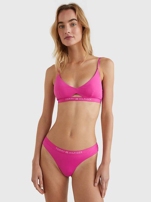 Tommy Hilfiger Logo Waistband Brazilian Bikini Bottoms Zwemkleding Dames Roze | TH827VLT