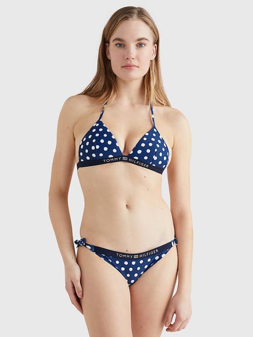 Tommy Hilfiger Logo Waistband Cheeky Fit Bikini Bottoms Zwemkleding Dames Blauw | TH134HMP