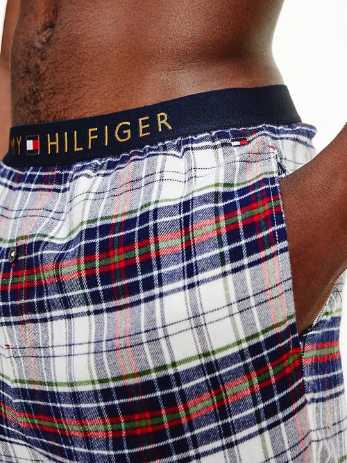 Tommy Hilfiger Logo Waistband Katoenen Bottoms Pyjamas Heren Blauw | TH384RSE