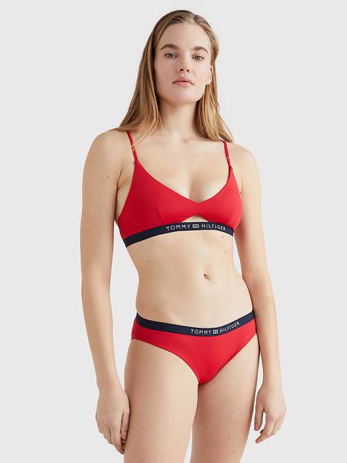 Tommy Hilfiger Logo Waistband Klassieke Bikini Bottoms Zwemkleding Dames Rood | TH496VPA