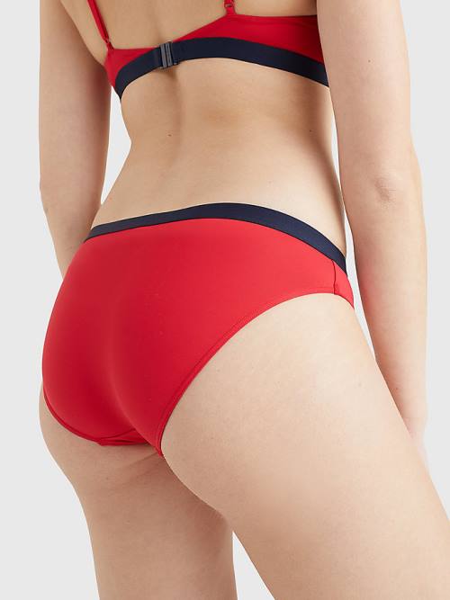 Tommy Hilfiger Logo Waistband Klassieke Bikini Bottoms Zwemkleding Dames Rood | TH496VPA