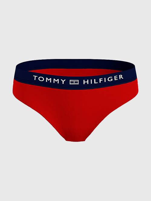 Tommy Hilfiger Logo Waistband Klassieke Bikini Bottoms Zwemkleding Dames Rood | TH496VPA