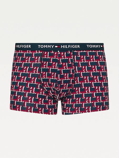 Tommy Hilfiger Logo Waistband Print Trunks Ondergoed Heren Beige | TH640ZTP