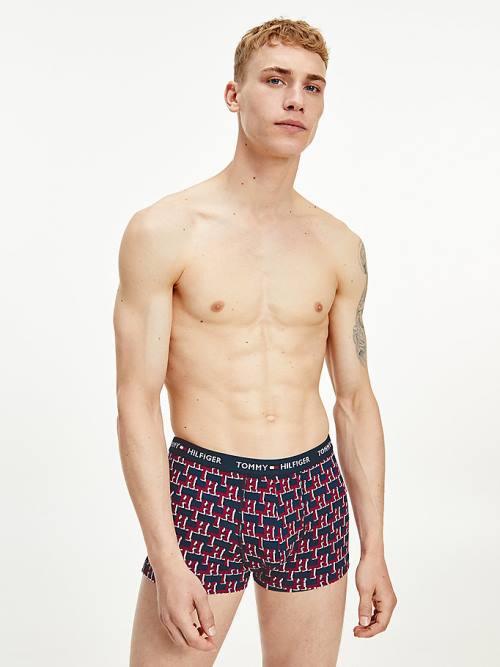 Tommy Hilfiger Logo Waistband Print Trunks Ondergoed Heren Beige | TH640ZTP