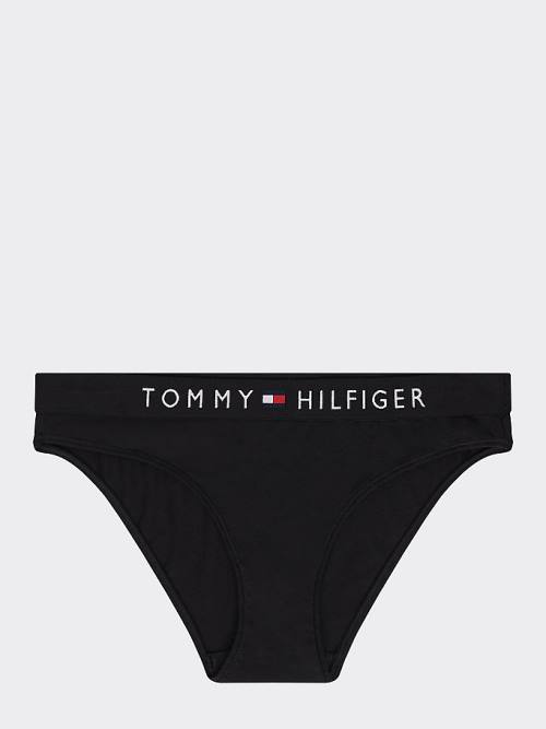 Tommy Hilfiger Logo Waistband Stretch Katoenen Briefs Ondergoed Dames Zwart | TH295DFR