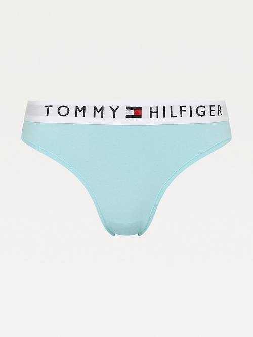 Tommy Hilfiger Logo Waistband Stretch Katoenen Briefs Ondergoed Dames Blauw | TH394MHR