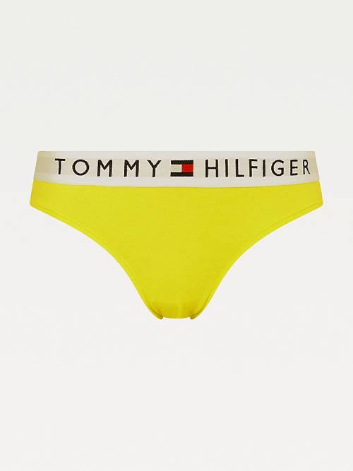 Tommy Hilfiger Logo Waistband Stretch Katoenen Briefs Ondergoed Dames Geel | TH620VDF