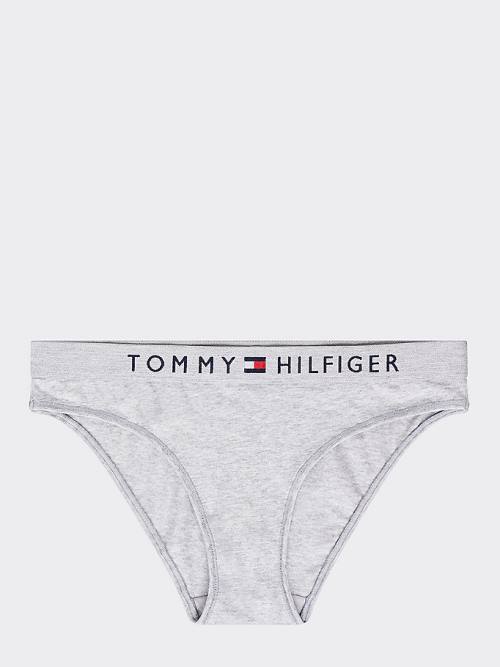 Tommy Hilfiger Logo Waistband Stretch Katoenen Briefs Ondergoed Dames Grijs | TH978KRS