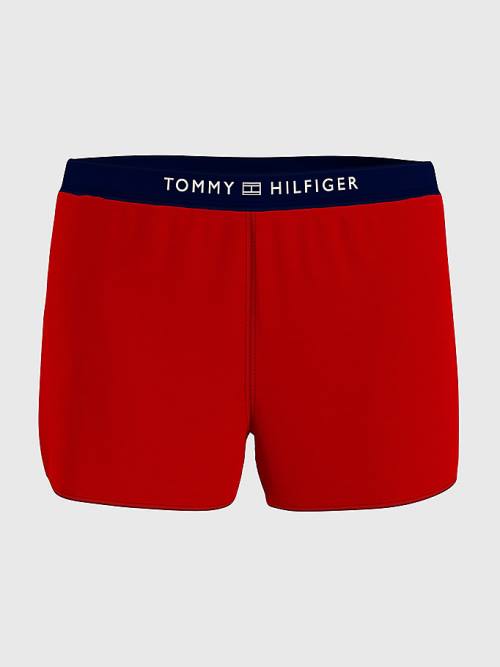 Tommy Hilfiger Logo Waistband Terry Shorts Zwemkleding Dames Rood | TH734MVZ