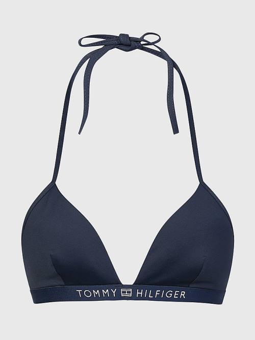 Tommy Hilfiger Logo Waistband Triangle Bikini Top Zwemkleding Dames Blauw | TH680ABG