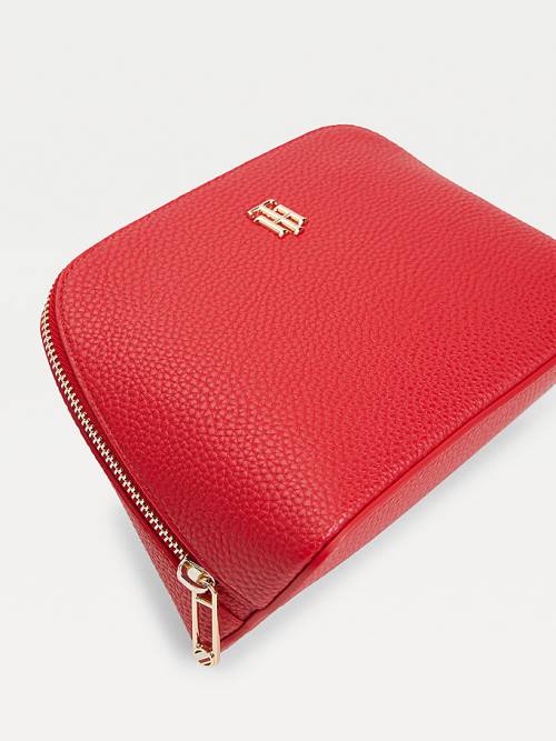 Tommy Hilfiger Logo Washbag Tassen Dames Rood | TH702PSC