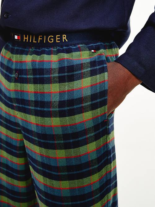 Tommy Hilfiger Long Sleeve Check Set Pyjamas Heren Groen | TH639ATH