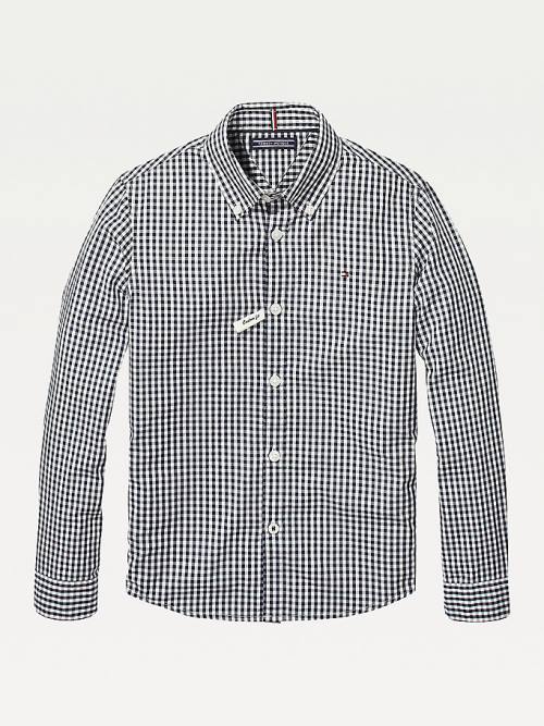 Tommy Hilfiger Long Sleeve Gingham Overhemd Jongens Blauw | TH319ZWB