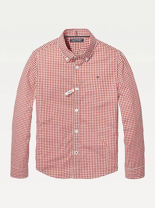 Tommy Hilfiger Long Sleeve Gingham Overhemd Jongens Rood | TH493FGC