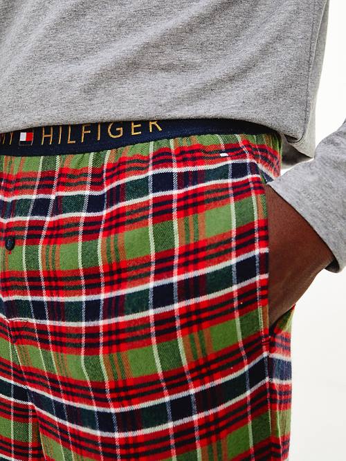 Tommy Hilfiger Long Sleeve Katoenen Flannel Set Pyjamas Heren Grijs | TH794RSX