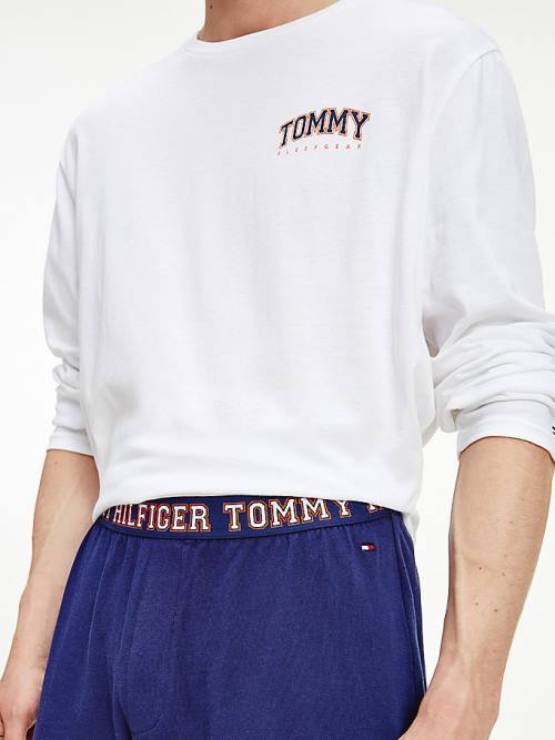 Tommy Hilfiger Long Sleeve Logo Set Pyjamas Heren Blauw | TH248MQC