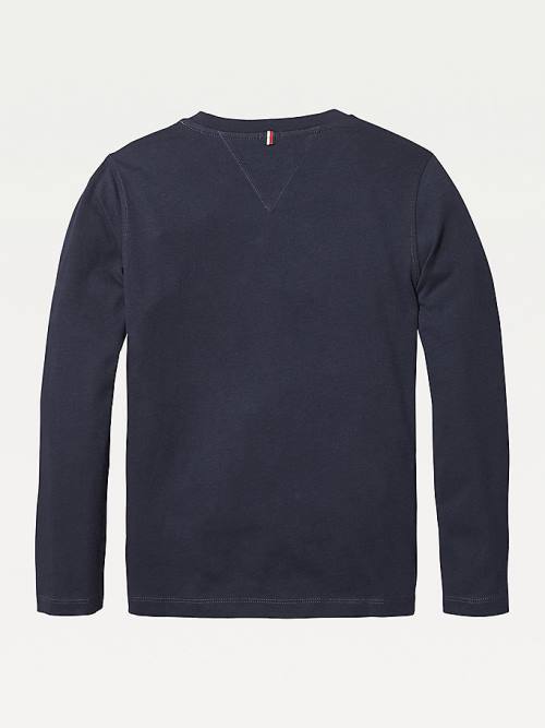 Tommy Hilfiger Long-Sleeve Organic Katoenen T-shirts Meisjes Blauw | TH157GJS