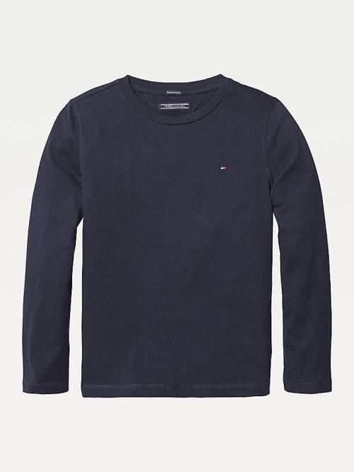 Tommy Hilfiger Long-Sleeve Organic Katoenen T-shirts Meisjes Blauw | TH157GJS