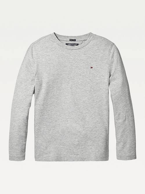 Tommy Hilfiger Long-Sleeve Organic Katoenen T-shirts Jongens Grijs | TH168GNL