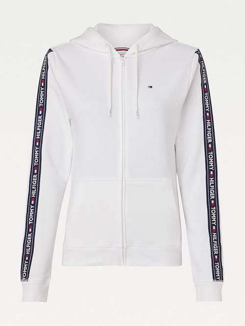 Tommy Hilfiger Long Sleeve Zip-Thru Hoodie Dames Wit | TH205WLQ