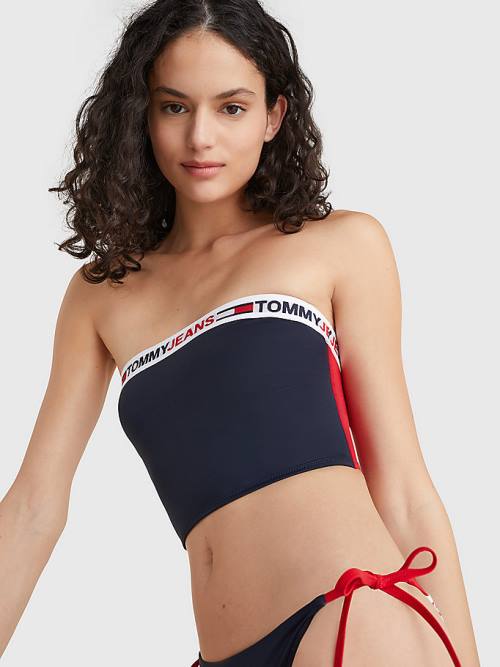 Tommy Hilfiger Longline Bandeau Bikini Top Zwemkleding Dames Blauw | TH768ARJ