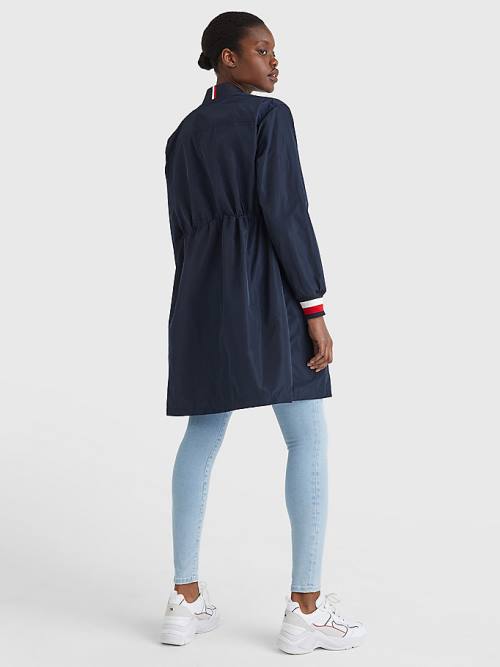 Tommy Hilfiger Longline Bomber Coat Jassen Dames Blauw | TH159WAV