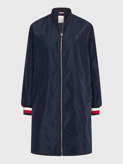 Tommy Hilfiger Longline Bomber Coat Jassen Dames Blauw | TH159WAV