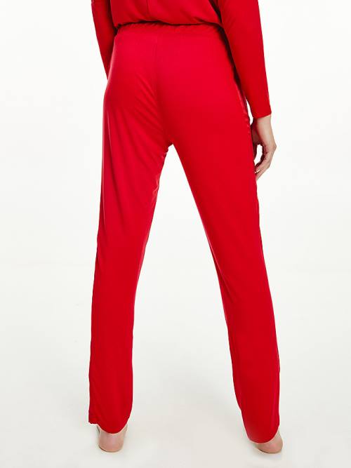 Tommy Hilfiger Lounge Contrast Stripe Stretch Trousers Pyjamas Dames Rood | TH865QXE