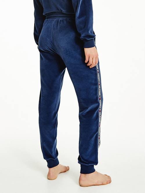 Tommy Hilfiger Lounge Drawstring Velour Joggers Broek Dames Blauw | TH960QIE