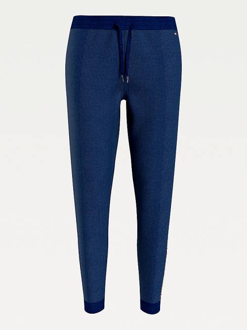 Tommy Hilfiger Lounge Drawstring Velour Joggers Broek Dames Blauw | TH960QIE